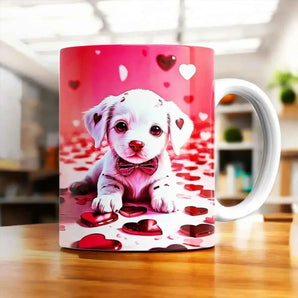 Mug Chien Coeur illustré à la main en Anjou