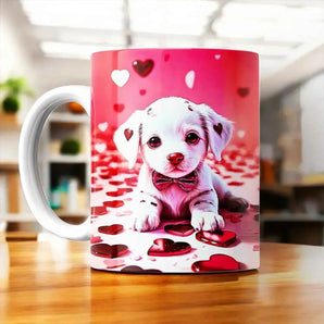 Tasse Chien Coeur illustrée à la main en Anjou