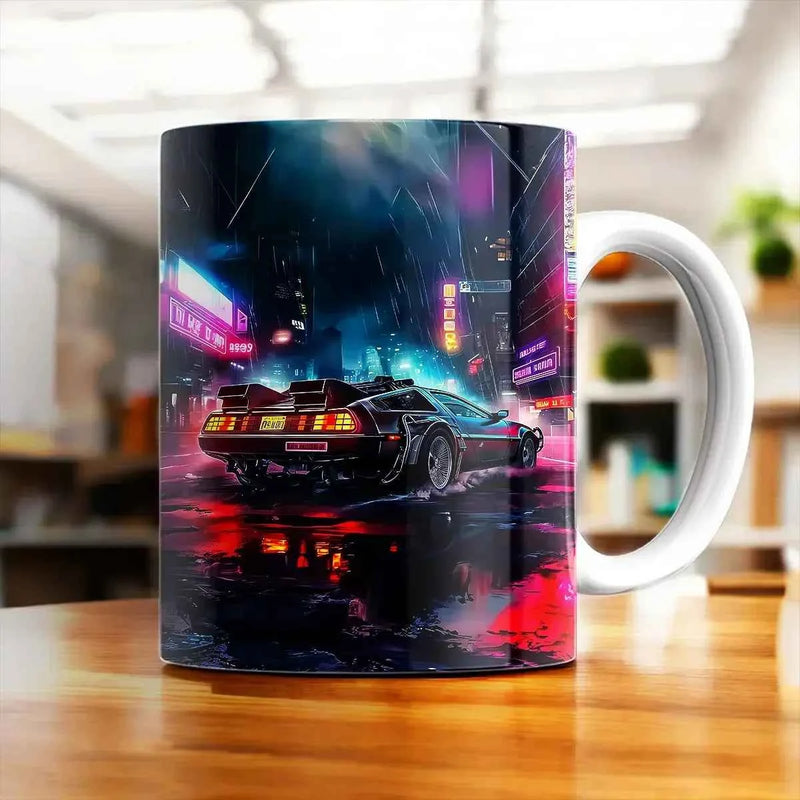 Mug Retour vers le Futur illustré à la main en Anjou