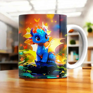 Mug Dragon Bleu illustré à la main en Anjou