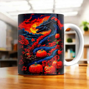 Mug Dragon Halloween illustré à la main en Anjou