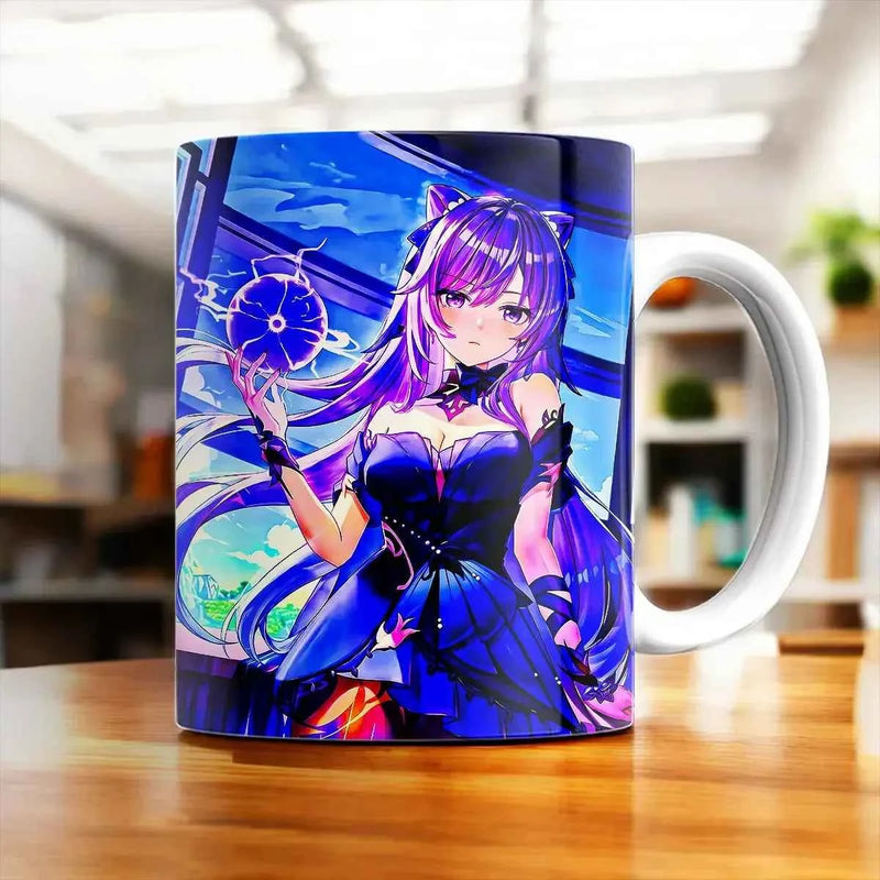 Mug Keqing Genshin Impact illustré à la main en Anjou