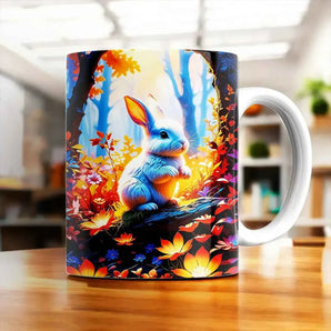 Mug Lapin Blanc illustré à la main en Anjou