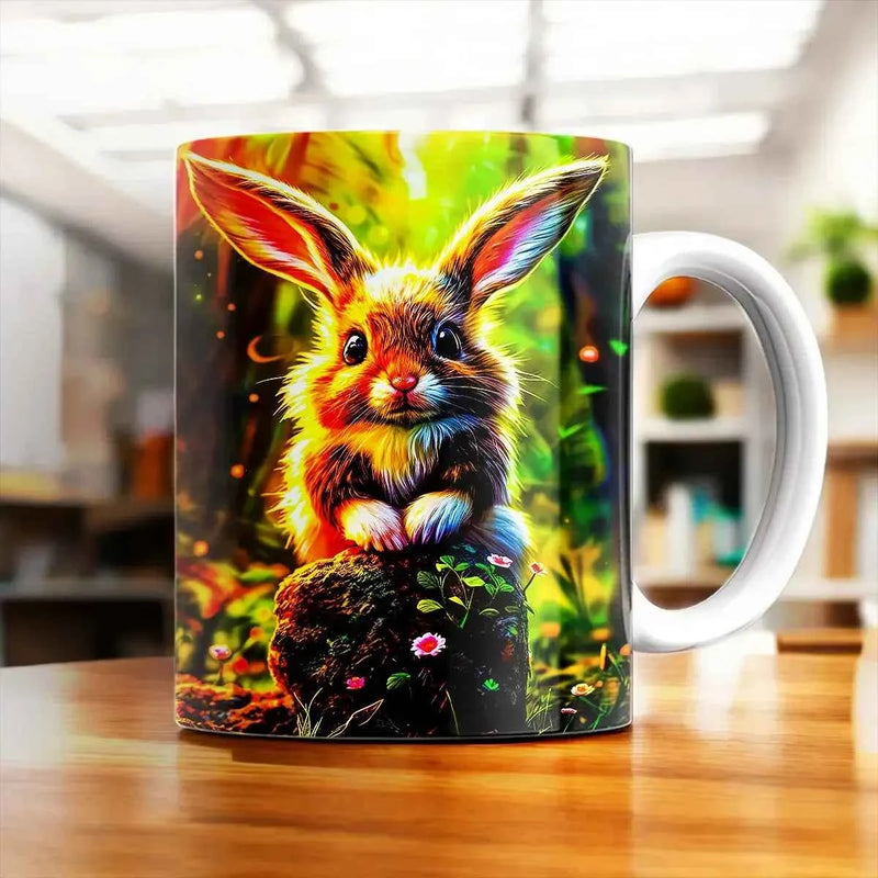 Mug Lapin Forêt illustré à la main en Anjou