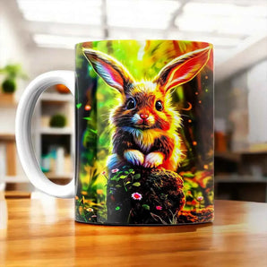 Tasse Lapin Forêt illustrée à la main en Anjou