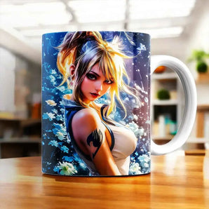 Mug Lucy Heartfilia Fairy Tail illustré à la main en Anjou