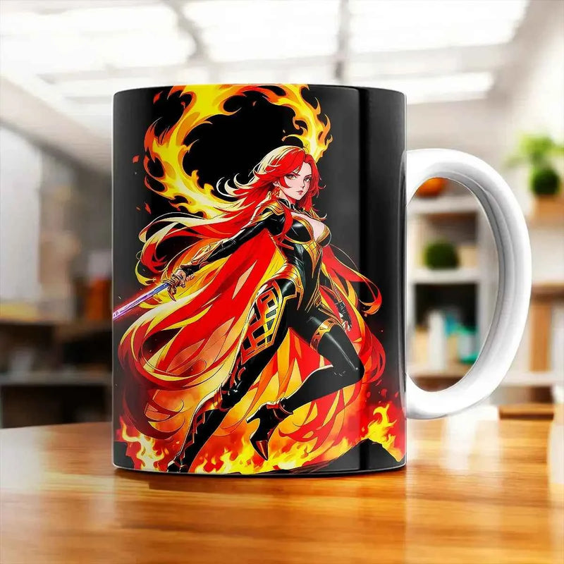 Mug Mavuika Genshin Impact illustré à la main en Anjou