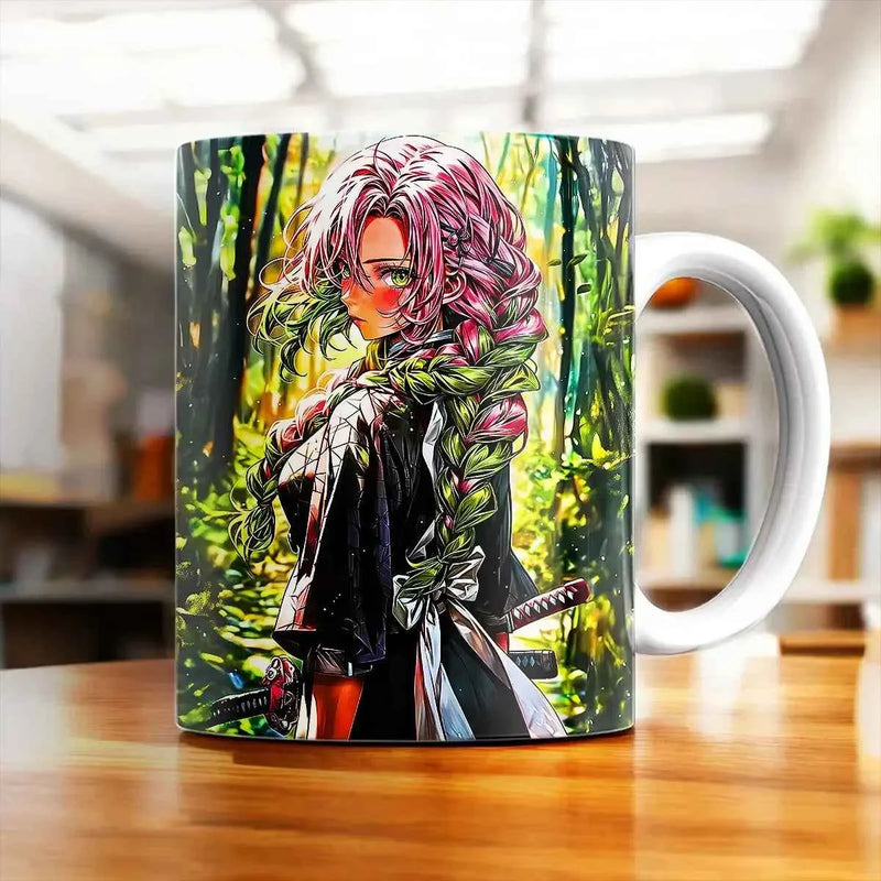 Mug Mitsuri Kanroji Demon Slayer illustré à la main en Anjou