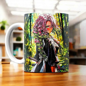 Tasse Mitsuri Kanroji Demon Slayer illustrée à la main en Anjou