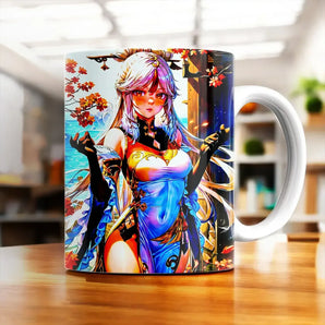 Mug Ningguang Genshin Impact illustré à la main en Anjou