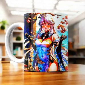 Tasse Ningguang Genshin Impact illustrée à la main en Anjou