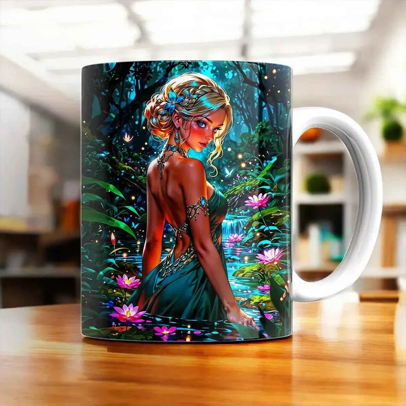 Mug Nymphe illustré à la main en Anjou