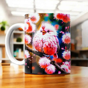 Tasse Oiseau Rose illustrée à la main en Anjou