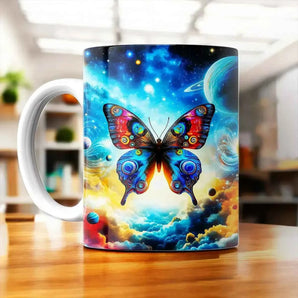 Tasse Papillon Univers illustrée à la main en Anjou