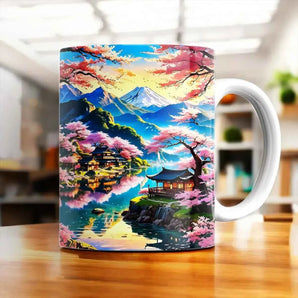 Mug Cerisier Japonais illustré à la main en Anjou