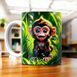 Tasse Singe illustrée à la main en Anjou