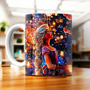 Tasse Raiponce illustrée à la main en Anjou