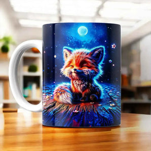 Tasse Renard Lune illustrée à la main en Anjou