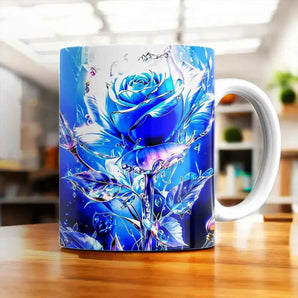 Mug Rose Bleue illustré à la main en Anjou