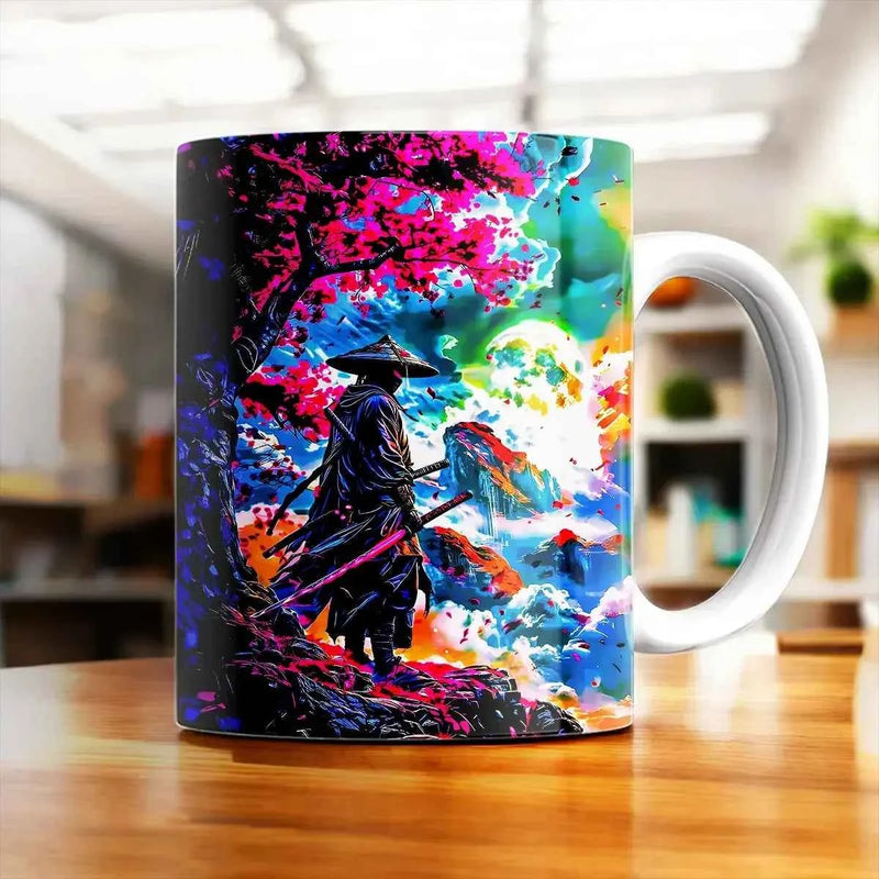 Mug Samouraï illustré à la main en Anjou