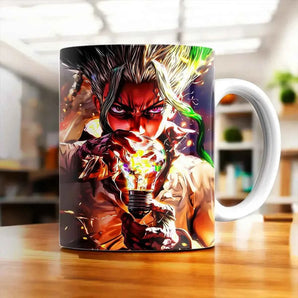 Mug Senku Dr Stone illustré à la main en Anjou
