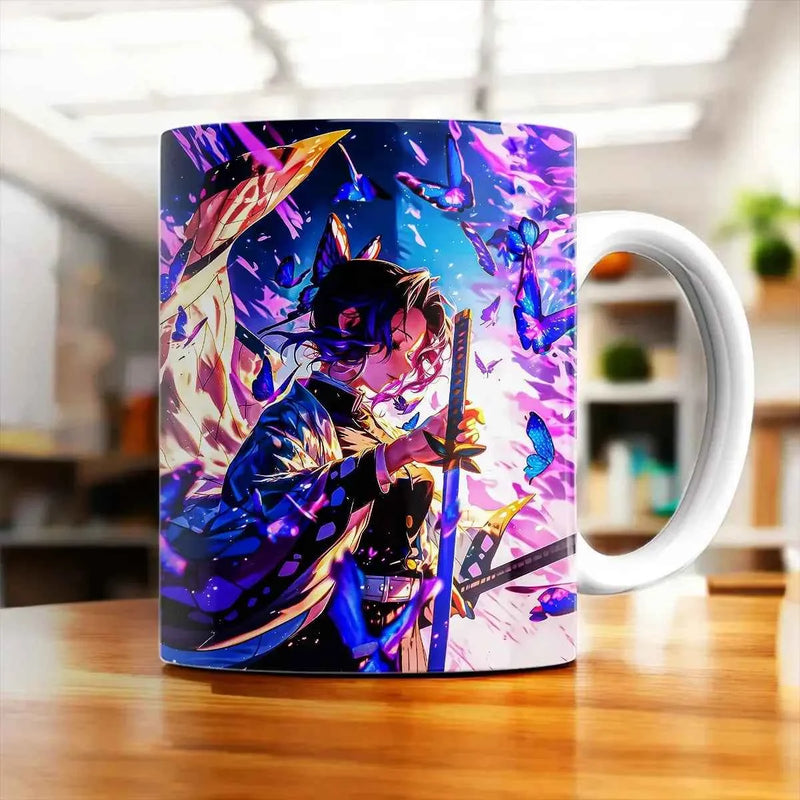 Mug Shinobu Kocho Demon Slayer illustré à la main en Anjou