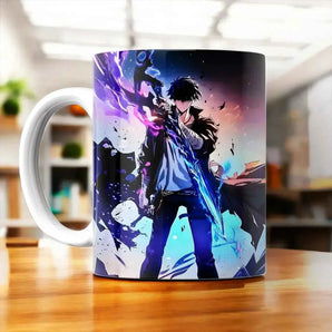 Tasse Sung Jin-Woo Solo Leveling illustrée à la main en Anjou