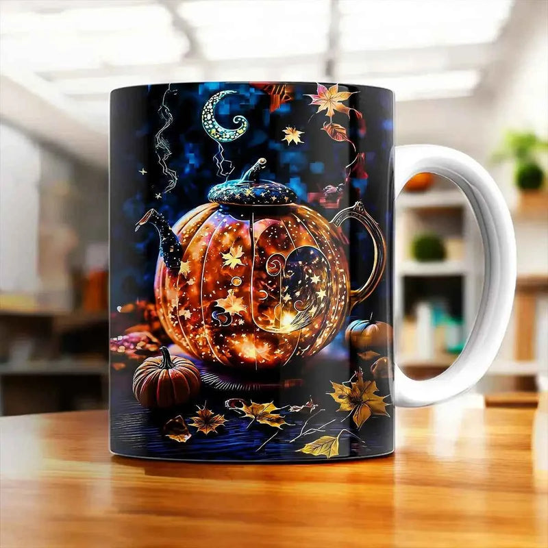 Mug Théière Citrouille illustré à la main en Anjou