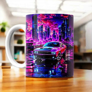 Tasse Voiture Américaine illustrée à la main en Anjou