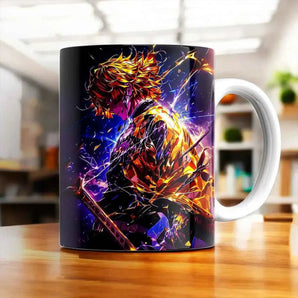 Mug Zenitsu Demon Slayer illustré à la main en Anjou