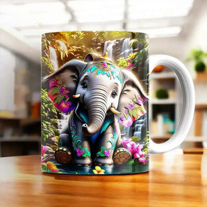 Mug Éléphant Bébé illustré à la main en Anjou