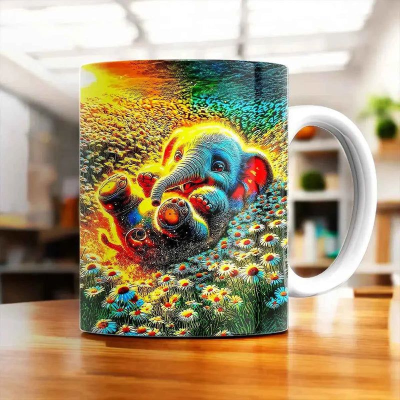 Mug Éléphanteau illustré à la main en Anjou