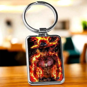 Porte Clé Ace One Piece illustré à la main en Anjou