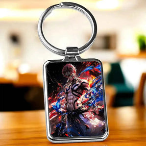 Porte Clé Akaza Demon Slayer illustré à la main en Anjou