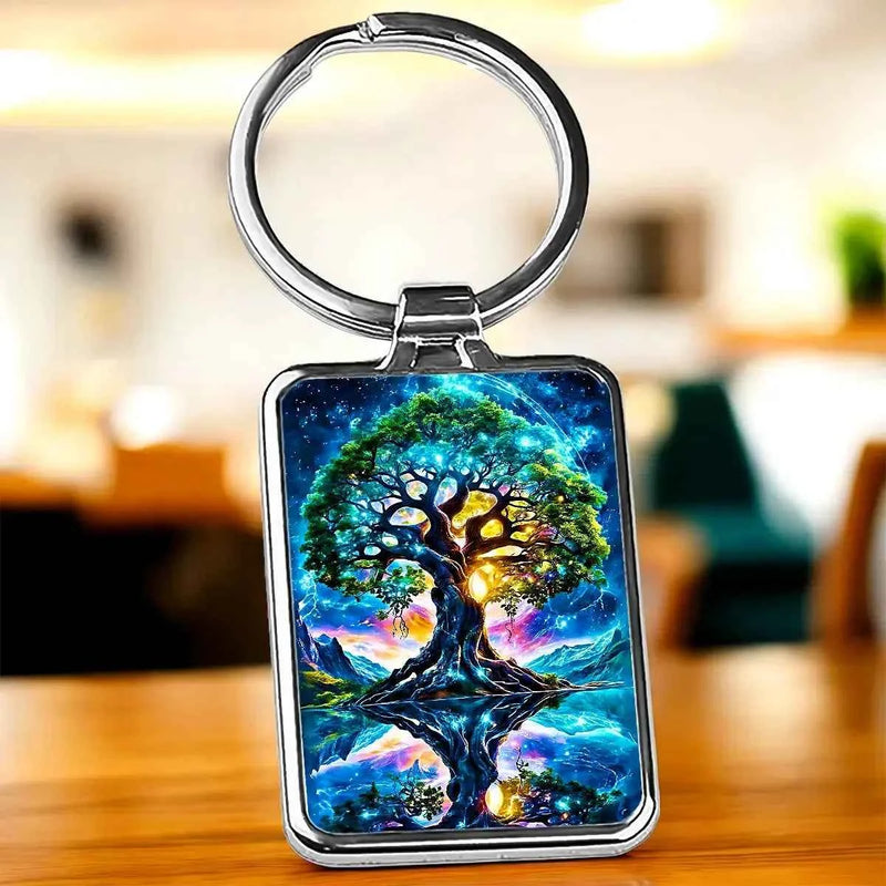 Porte Clé Arbre de Vie illustré à la main en Anjou
