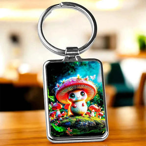 Porte Clé Champignon illustré à la main en Anjou