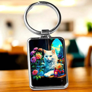 Porte Clé Chat Royal illustré à la main en Anjou