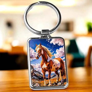 Porte Clé Cheval Majestueux illustré à la main en Anjou