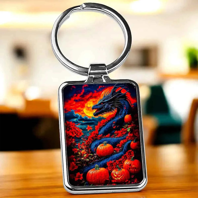 Porte-Clé Dragon Halloween illustré à la main en Anjou