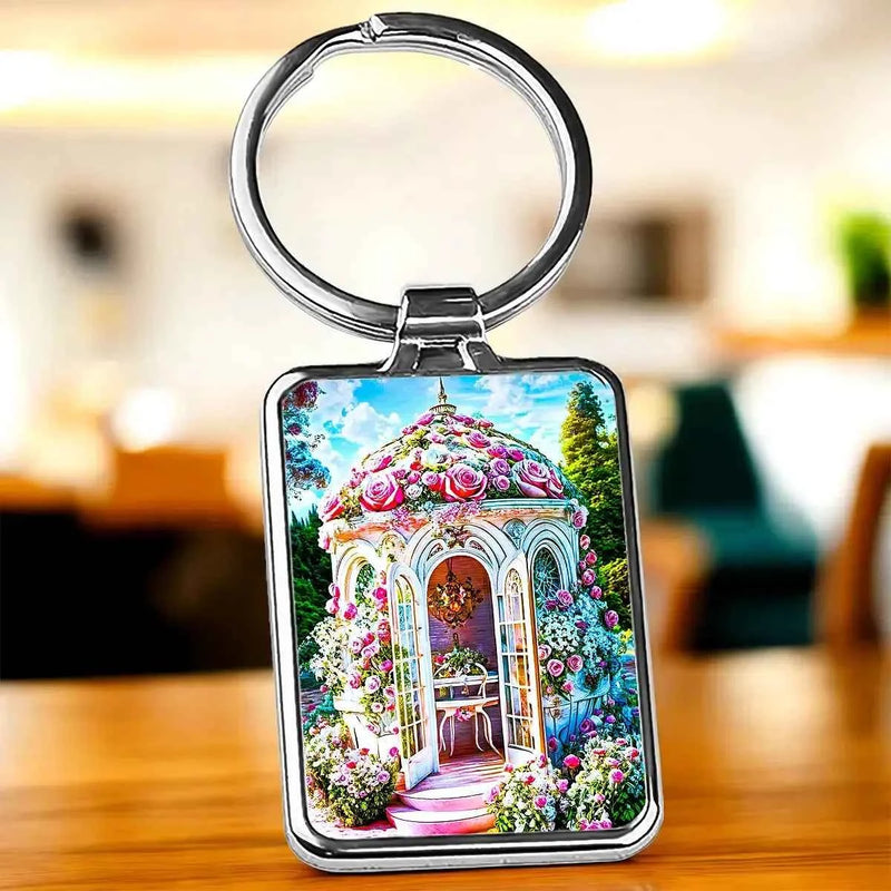 Porte Clé Kiosque illustré à la main en Anjou