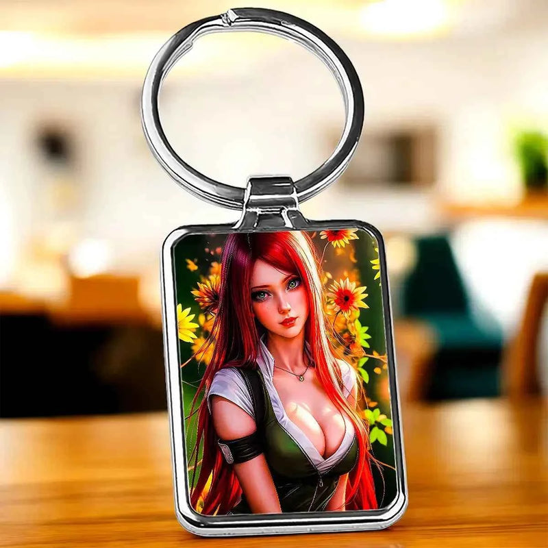 Porte-clé Kushina Naruto illustré à la main en Anjou