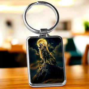 Porte Clé Lion Rugissant illustré à la main en Anjou