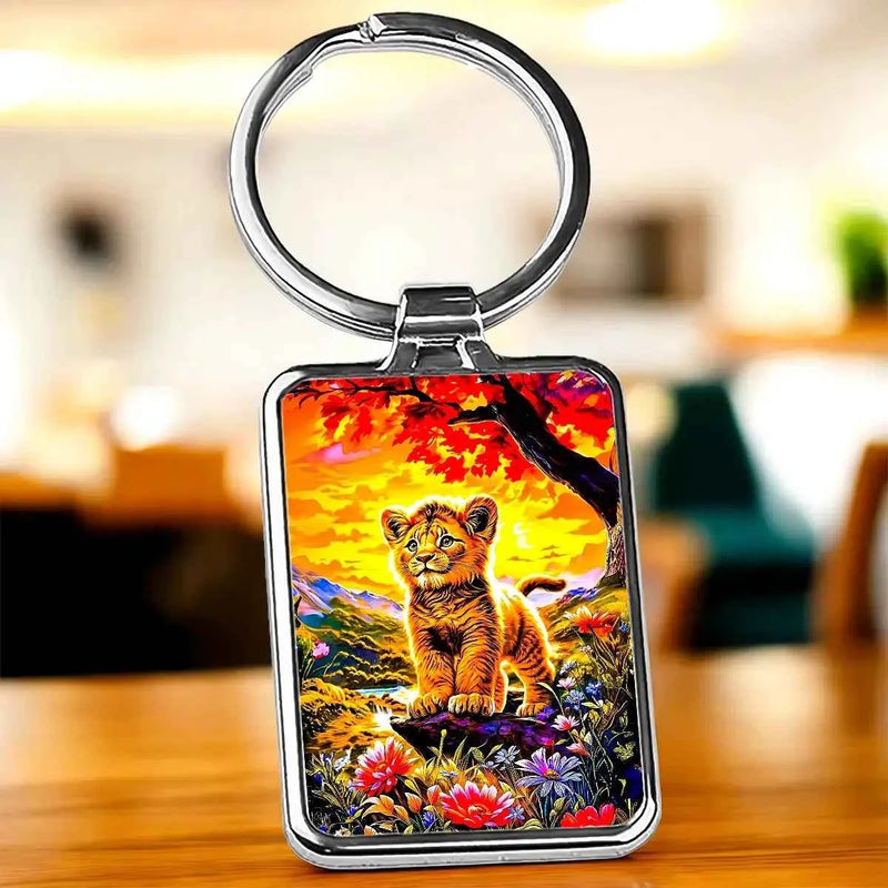 Porte Clé Lionceau illustré à la main en Anjou