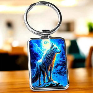 Porte Clé Loup illustré à la main en Anjou