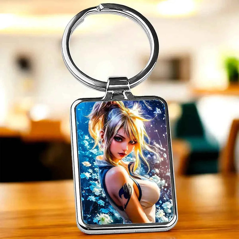 Porte Clé Lucy Heartfilia Fairy Tail illustré à la main en Anjou