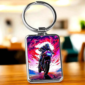Porte Clé Moto Sportive illustré à la main en Anjou