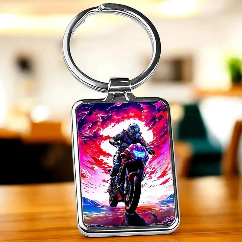 Porte Clé Moto Sportive illustré à la main en Anjou