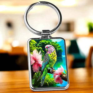Porte Clé Perroquet illustré à la main en Anjou