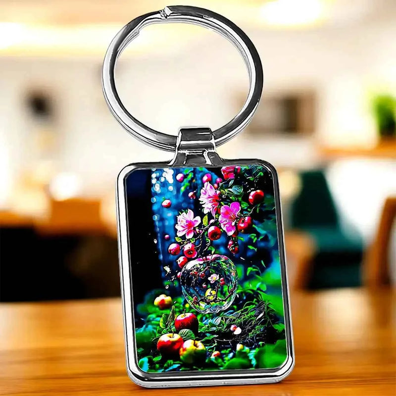 Porte Clé Pomme illustré à la main en Anjou