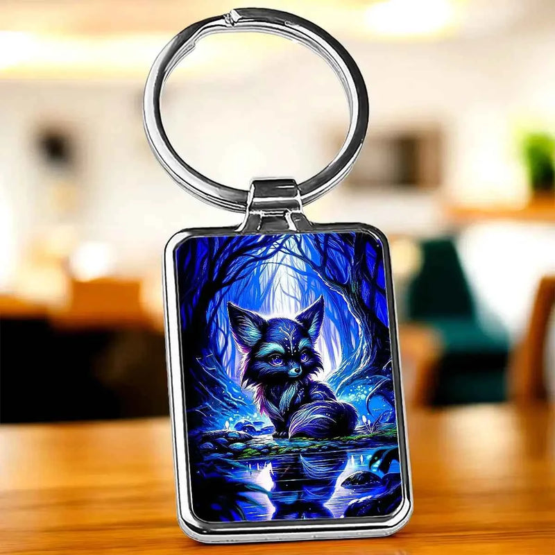 Porte Clé Renard Sombre illustré à la main en Anjou